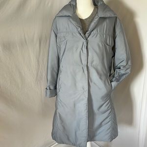 Ermanno Scervino designer Blue reversible down coat size 12 originally $2400
